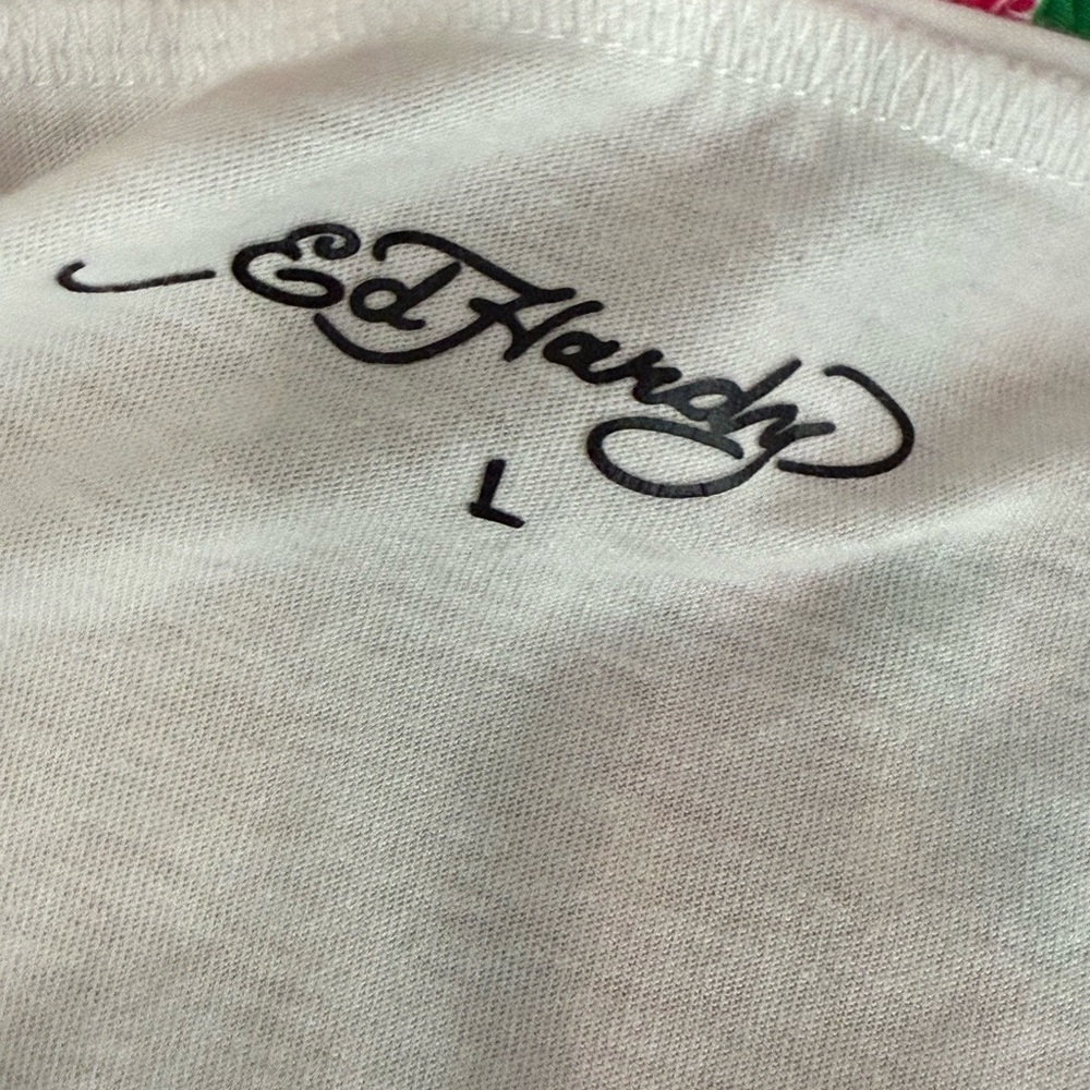 Ed Hardy Vintage Women's White Graphic Mini Dress y2k - Picture 6 of 9